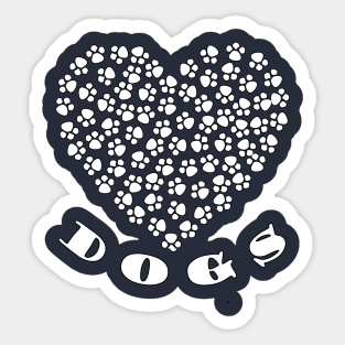 Heart Puppy Dog Lover Paw Prints Sticker